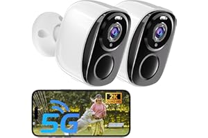 ELECCTV 2Pack 5G&2.4G Security Cameras Wireless Outdoor ,2K Camera for Home Security with Motion Detection Spotlight Siren Alarm WiFi Surveillance Indoor Camera, Color Night Vision, 2-Way Talk, IP65, Cloud/SD