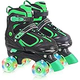 Nattork Kids Roller Skates for Boys Girls,4 Sizes Adjustable Roller Skates with Light up Wheels,Fun Rollerskates for Toddler Kids Beginners Indoor Outdoor