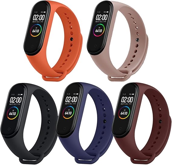 Monuary 5 Piezas Correas Compatible con Xiaomi Mi Band 4 / Mi Band 3, Reemplazo de Correa de Silicona Colorida Perseguidor de Accesorios Diseñados ...