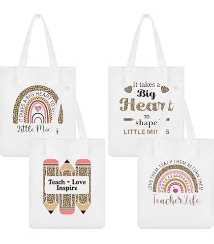 FaCraft Grand Sac Cadeau Pour Enseignant Avec Poignée, 29,2 Cm, Grand Sac Cadeau De Reconnaissance Pour Enseignant Avec Papier De Soie, Cadeaux De Fin