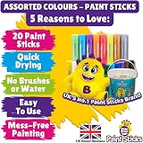 Little Brian Paint Sticks Kids 20 Pack Assorted Colours with Storage Bucket view 2