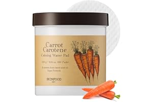 SKINFOOD 1957 SKINFOOD Carrot Carotene Calming Water Toner Pads, Korean Skin Care Toner Pad for Face, Deep Hydrating, Soothing, After Sun Skincare for Sensitive Skin, Redness Relief, 100% Cotton, 8.81 oz (60 Pads)
