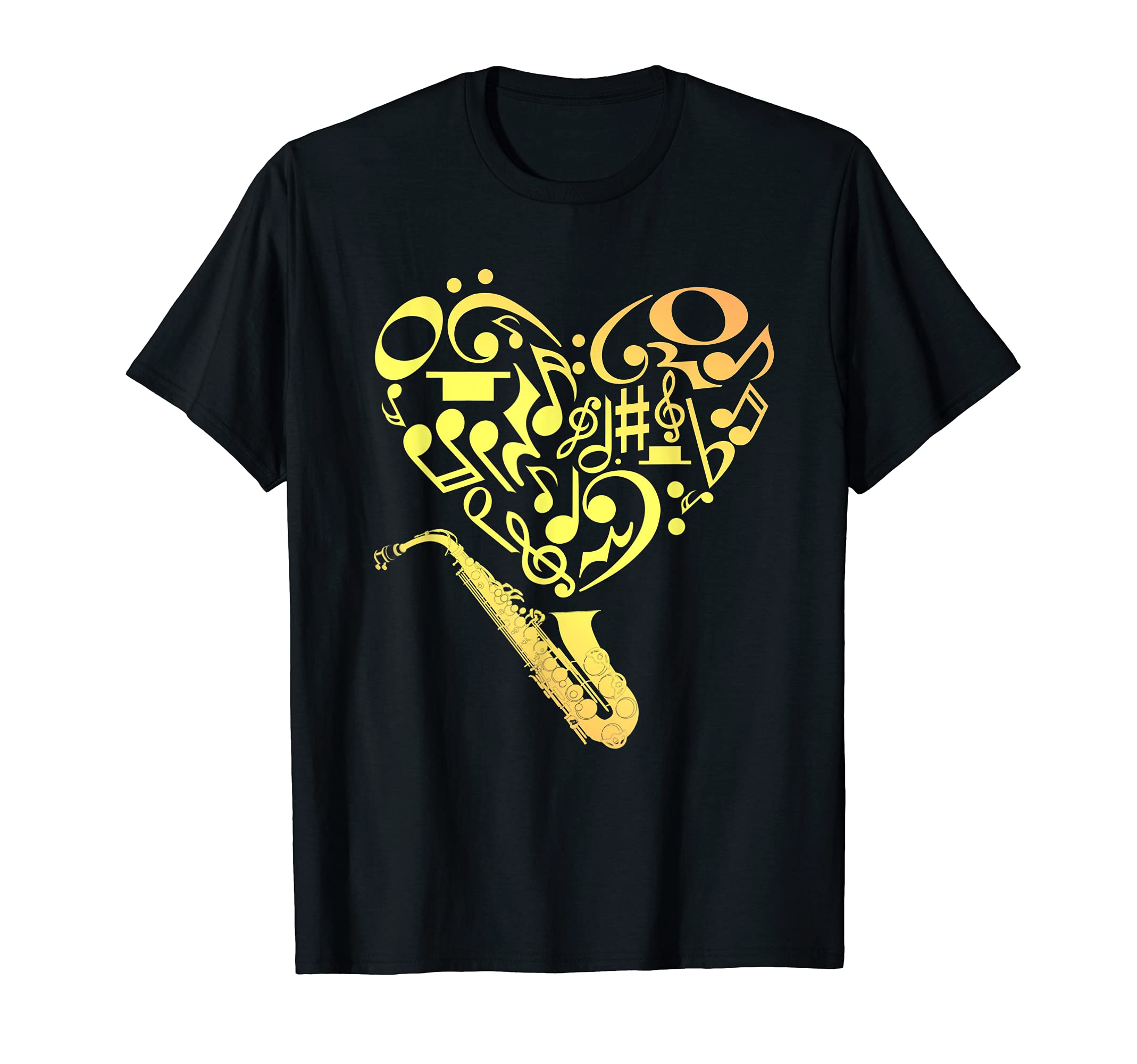Heart Sax Player Musical Instrument Saxophonist Saxophone T-Shirt