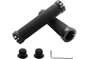 RYANGO Bike Handlebar Grips, MTB Grips with Elastic Grainy Design Bike Grips Double Lock, Bike Handlebar Grips Bicycle Grips for BMX, Foldable Urban Bicycles, E-Bike, Scooter