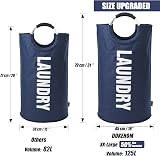 DOKEHOM 125L X-Large Collapsible Laundry Basket Bag Dark Blue 31in H view 3