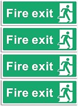 Rubigo Fire Exit Sign 30x10cm No Arrow Self Adhesive Vinyl 4 Pack view 1