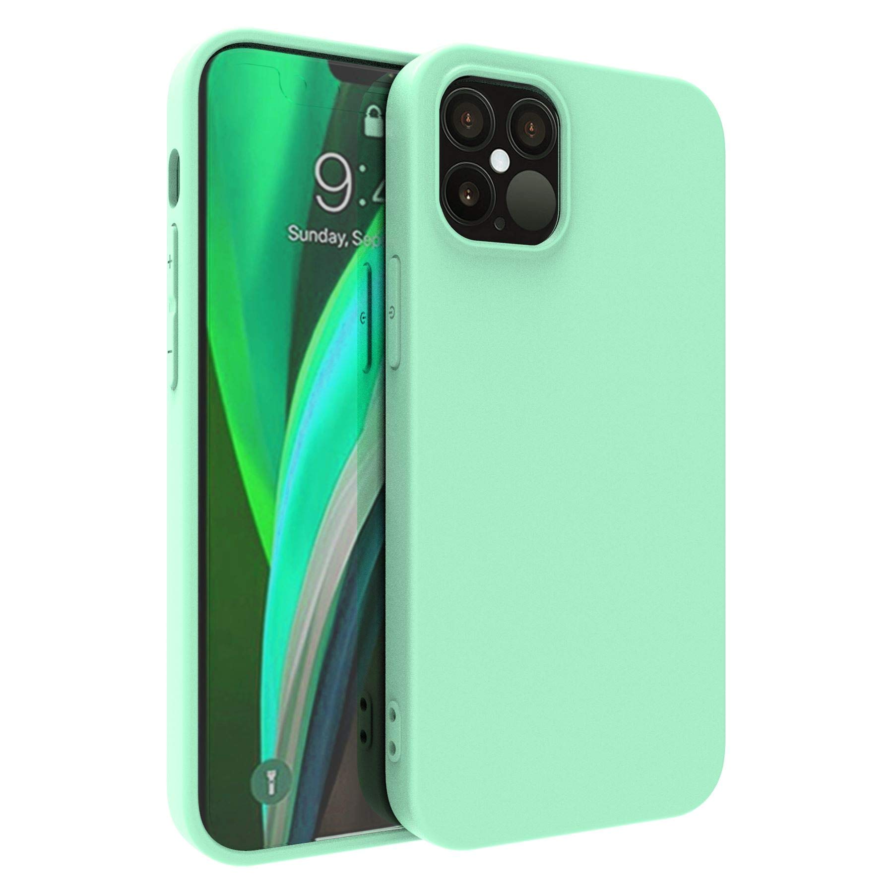 MAU Case for iPhone 12 Mini (5.4 Inch) Back Case Cover, Slim Lightweight Colourful Soft Case Mobile Phone Protection Anti Slip Silicone Gel Case - Light Blue