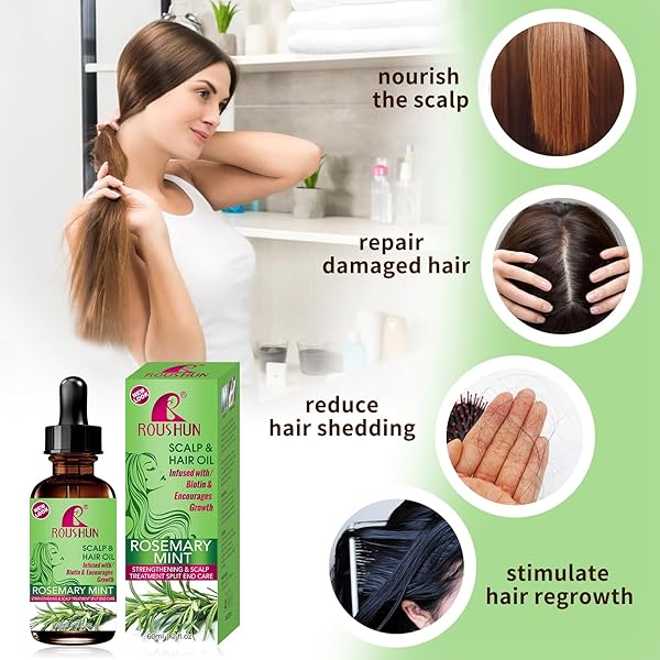 NEWVENPER ROSEMARY HAIR OIL FOR SCALP & NOURISHES, LIGHT WEIGHT, THICKENING MOISTURE AND HAIR LOSS REGROWTH, GROWTH FOR DRY DAMAGED HAIR CARE