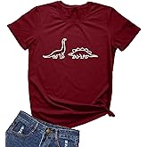 MIMOORN Women's Cute Dinosaur Shirt Summer Funny Casual Short Sleeve Graphic Tops Tees