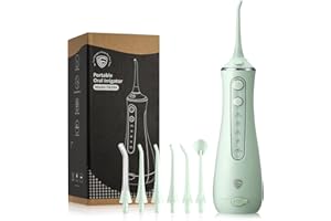 LUGUFOLIO LF Water Dental Flosser for Teeth with 6 Jet Tips, 4 Modes, Professional Cordless Cleaner Picks for Teeth Cleaning, IPX7 Waterproof, Portable, Rechargeable Power Floss Oral Irrigator for Home Travel