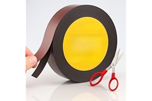 Flexible Adhesive Magnetic Tape Strips, Strong Sticky Back Magnetic Sheets for Fridge, Whiteboard, Crafts and DIY Projects