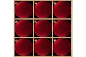 DN DECONATION Christmas Ball Ornaments Set of 9 – Wine Red Velvet Christmas Tree Balls with Ribbon, 3.14” Elegant Plastic Ball for Xmas Tree Decor, Holiday Decorations for Home and Party