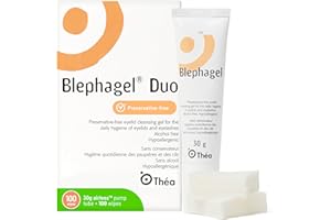BlephaGel Duo Preservative-Free Eyelid Cleansing Gel - Gentle Eye Care, Cooling & Soothing Gel Cleanser with Soft Wipes, Idea