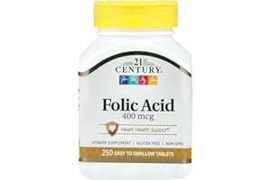 21st Century Folic Acid 400 mcg Tablets, 250 Count