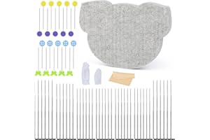 SOCNITC 66 PCS Needle Felting Mat, Felting Wool Mat, Needle Felting Tools, Triangle Felting Needles Spiral Felting Needles, Needle Felting Supplies with Needle Felting Mat, Straight Pins for Craft DIY