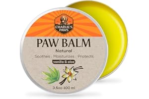 CHARLIE'S PAWS Paw Balm for Dog and Cat Paw Pad Balm Dog Nose Balm Cat Butter Paw Moisturizer Protect Dry Cracked Paw Foot Paw Elbows with 100% Natural Oil 3.5 Oz (Aloe & Vanilla)
