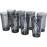 AKMQYM BPA-Free Plastic Tumblers 8 Pack (8x22oz) | Reusable Dishwasher Safe | Stackable Shatterproof Cups | Plastic Drinkware & Drinking Tumblers for Restaurant, Home, Party