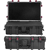 Regetek Waterproof Rolling Hard Case with Wheels, Customizable Foam 35"x 20"x 12", Equipment Transport Case for Camera, Drone,tool, IP67 Waterproof & Crushproof, Lockable, Inner 31.5" x 17.7" x 7.8"
