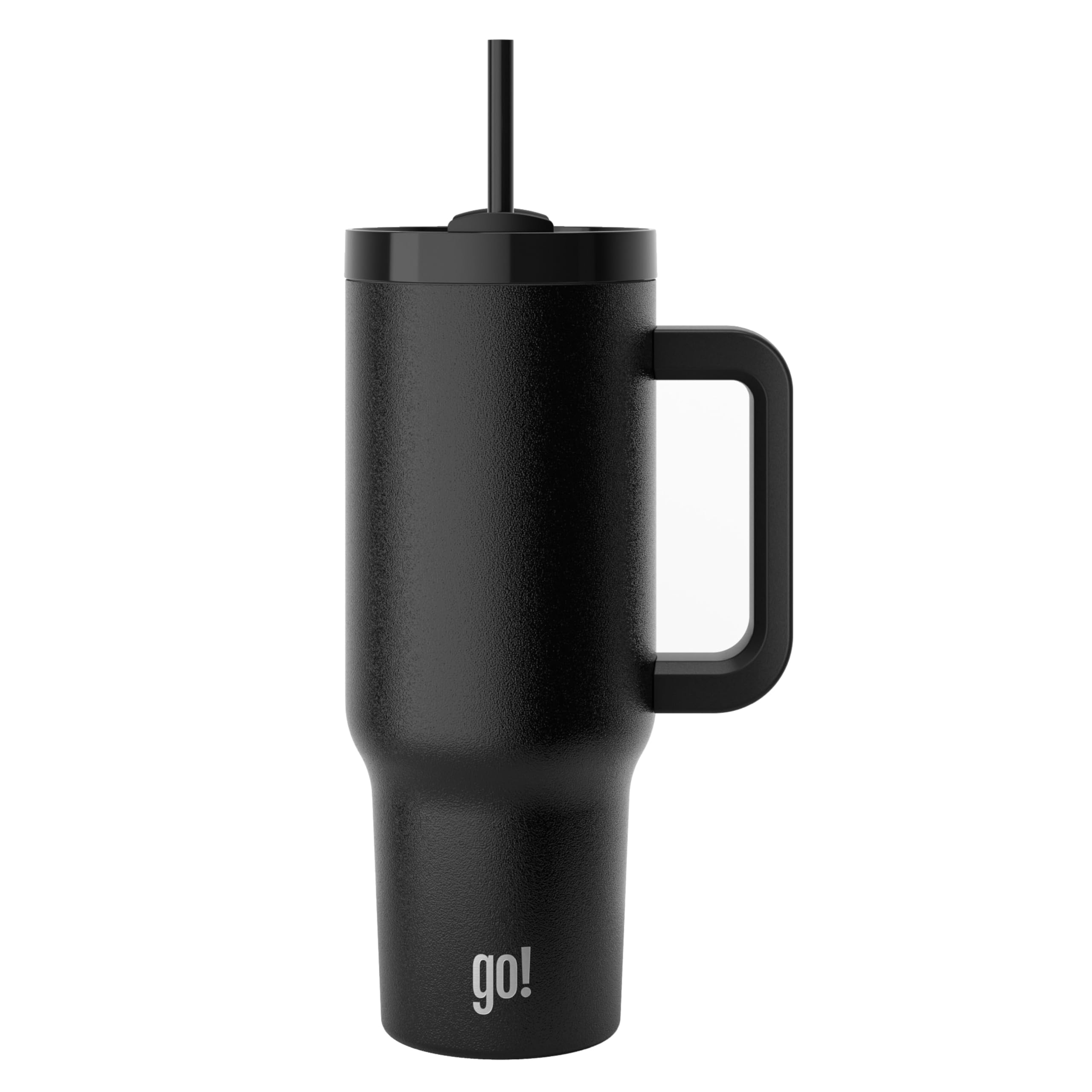 Photo 1 of **MISSING TOP**
go! 40oz Stainless Steel Handle Tumbler with Triple Insulation & Copper Lining – Keeps Drinks Cold for 18 Hours & Hot for 6 – Spill-Resistant Dual-Function Lid with Straw and Sweat-Free (Black)