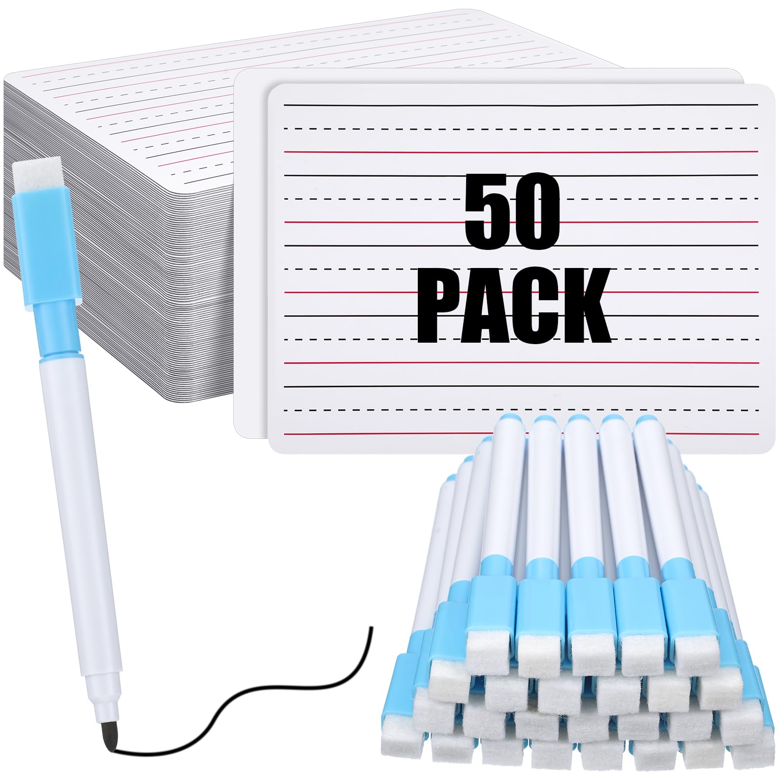 MAKELLO Small White Boards Bulk For Classroom, Double Sided