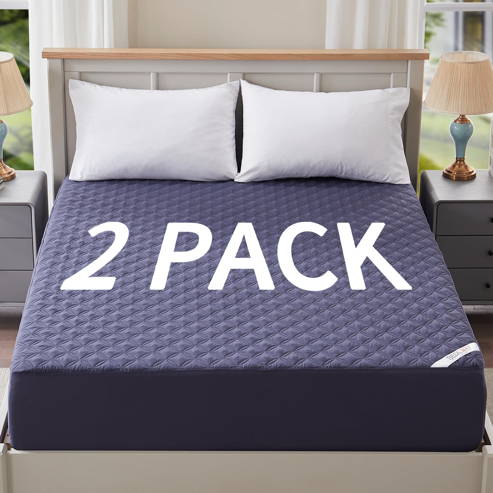 2 Pack Waterproof Mattress Protector, Full Size