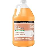 Clean Revolution Antibacterial Liquid Gel Hand Soap Refill, 128 Fl Oz, Fresh Orange Scented - Made in USA