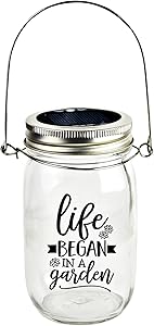 Dexsa Solar Canning Jar LED Light - Automatic and Safe, Illuminates Using Solar Power, Solar Panel, LED Glow | Modern Farmhouse | Life Began in a Garden