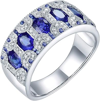 YONG SI 10k Solid Gold Natural Emerald Sapphire Ruby Genuine YONG SI 10k Solid Gold Natural Emerald Sapphire Ruby Genuine Diamond Engagement Rings for Women Band Ring