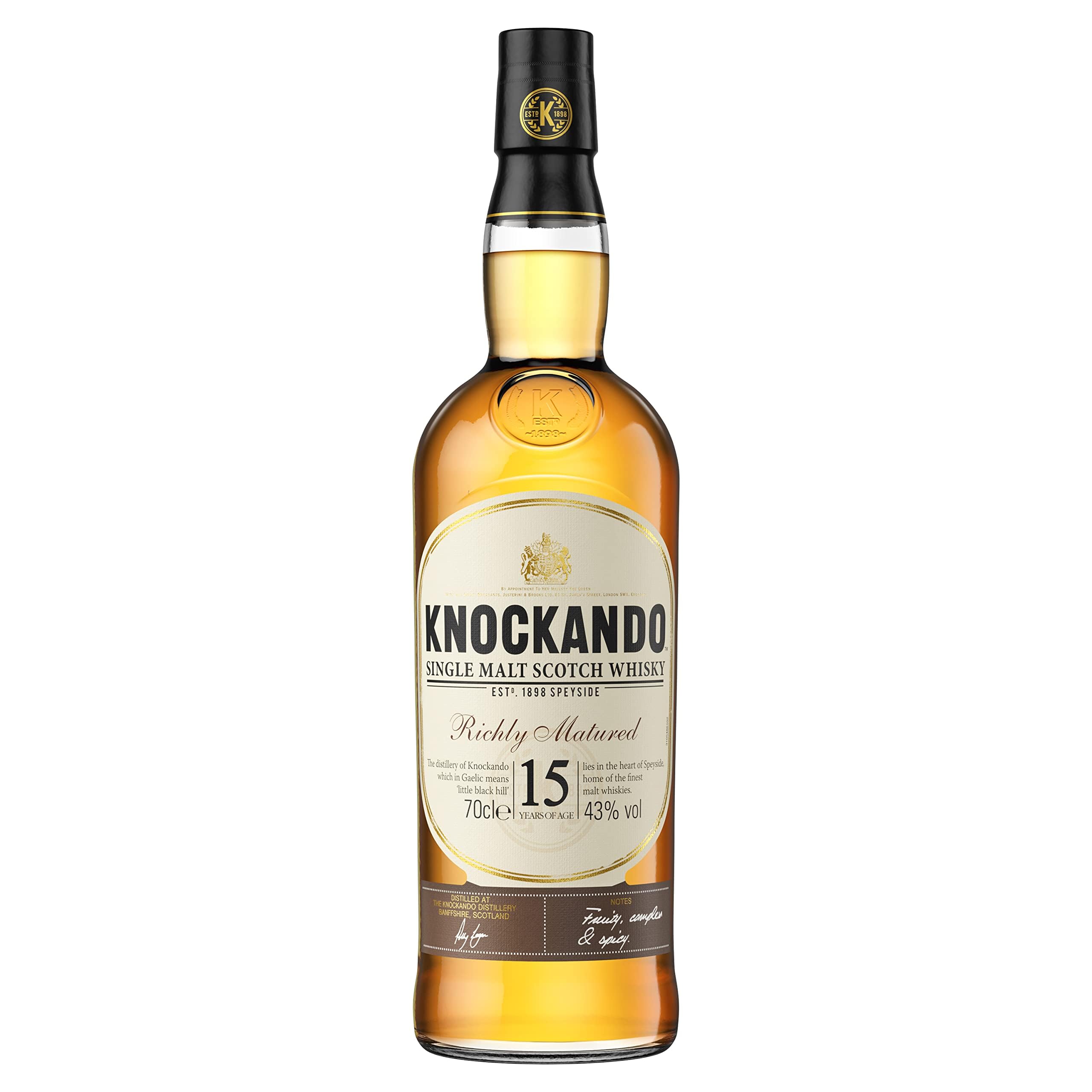 Knockando 15 Jahre - Richly Matured, Single Malt Scotch Whisky, Für Liebhaber, Handverlesen Aus Der Speyside, 43% Vol, 700ml Einzelflasche |