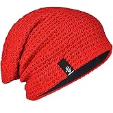 FORBUSITE Mens Slouchy Long Oversized Beanie Knit Cap for Summer Winter B08