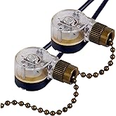 Pull Chain Switch Zing Ear ZE-109 Ceiling Fan Switch Ceiling Fan Light Lamp Replacement 2 Pack Bronze
