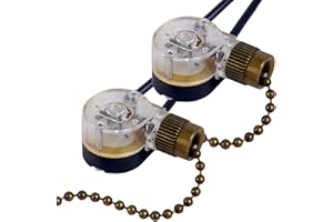 DAYONE Pull Chain Switch Zing Ear ZE-109 Ceiling Fan Switch Ceiling Fan Light Lamp Replacement 2 Pack Bronze