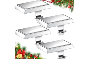 Zhengmy 4 Pcs Christmas Stocking Holders for Mantle Weighted Stocking Holder Fireplace Hangers for Xmas Holiday Party Decoration (Silver)