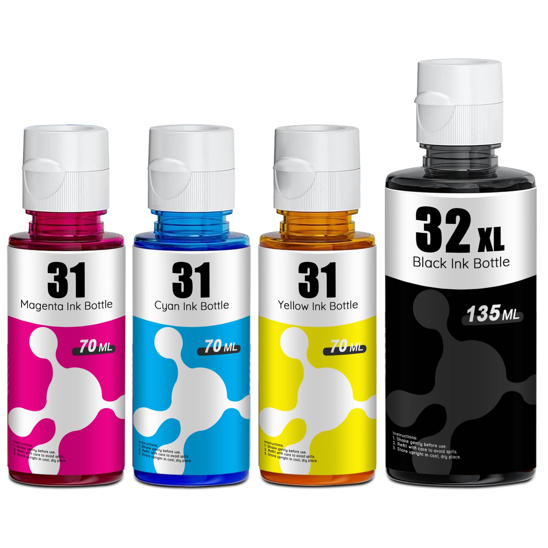 Photo 1 of 31 Ink 32XL Black Ink Bottle Set Compatible with HP Smart Tank 7602 5101 6001 5101 7602 651 6001 7301 7001 5102 7002 Printer Ink Refill