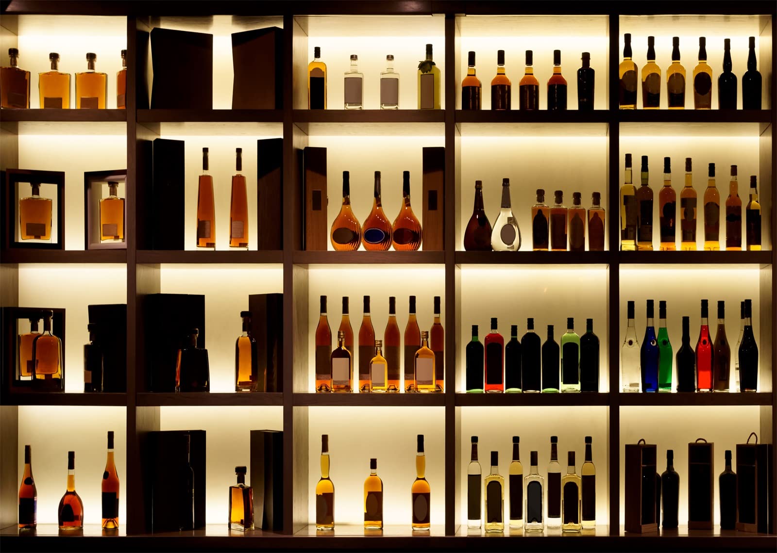 BELECO 2.1x1.5m Fabric Luxury Bar Photography Backdrop Cafe Restaurant Pub Bar Alcohol Bottles Whiskey Wine Shelf Photo Background Urban Club Nightlife Bar Party Decorations Video Photo Wallpaper