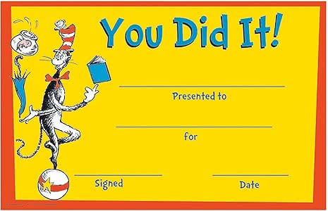 Amazon.com : Dr. Seuss You Did It! Certificates : Office Products