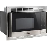 RecPro 1.0 Cu. Ft. RV Microwave with Trim Kit, Stainless Steel | 900W Cooking Power, 8 Express Cook Presets, 10 Power Levels, Instant Star
