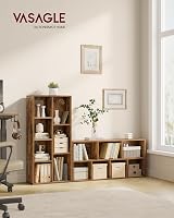 VASAGLE 7-Shelf Bookcase Rustic Brown LBC27BX Open Storage Display Stand view 2