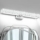 SOLFART Bathroom Light Fixture Crystal Vanity Light Fixtures, Modern LED Lights Above Mirror, 24 Inch Bath Lighting Fixture C
