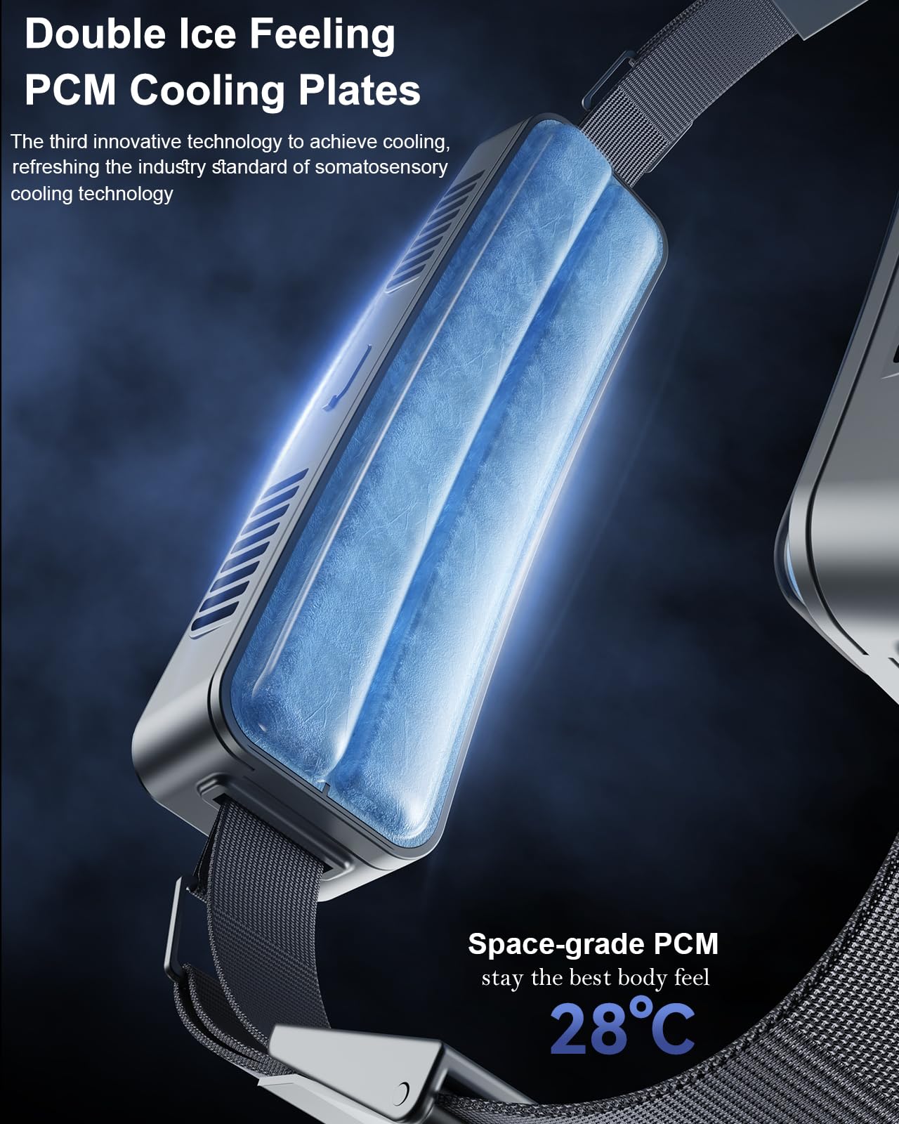 Portable Waist Fan with 2 Cooling Plates, Wearable Belt Clip on Fan 5000mAh Rechargeable 3 Speeds 6000RPM Strong Airflow, Personal Travel Body Shirt Fans for Outdoor Work Camping Fishing