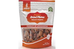 ANAR GOODS ANAR Prunes (Dried plums) 32oz (907g) | Organic, Pure & Natural | Additives Free | Sweet & Juicy | Best For Everyday Use, Cooking, Mixing & More | Vacuumed Packed | Resealable Stand-Alone Bag | From Afghanistan | Pack of 1