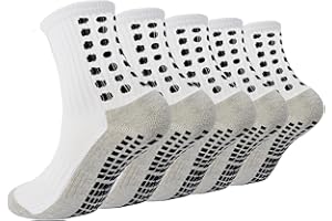 Marchare Boys Soccer Socks Athletic Sports Socks Hospital Grip Socks For Boys Girls 5 Pack 4-14 Years