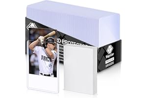 TIOPLIOR 200 Card Sleeves for Trading Cards, 3"x4" Baseball Card Protectors Hard Plastic, 35pt Card Holders for Baseball Cards, Football Cards (100 Hard Sleeves + 100 Clear Sleeves)