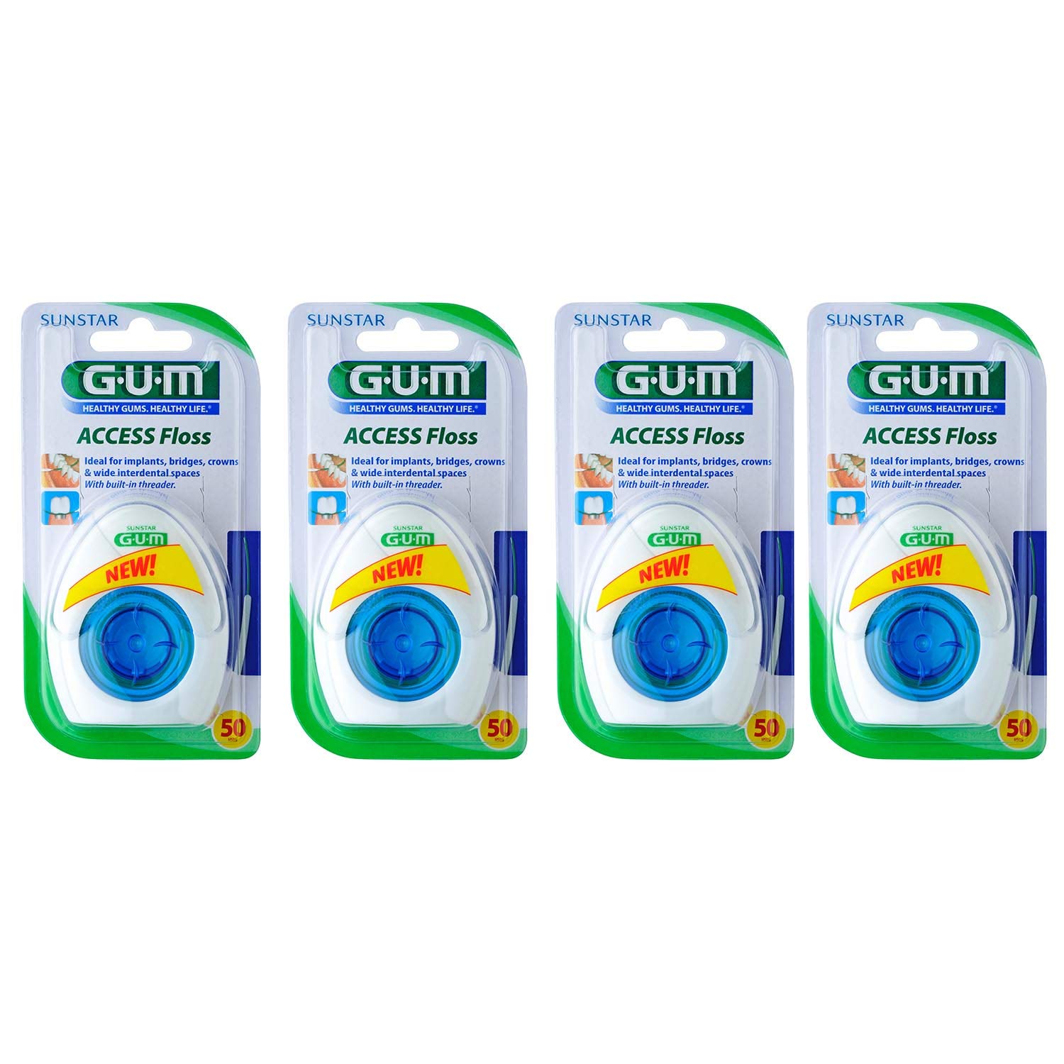 GUM Access Floss for 50 Uses,pack of 4 (4 Pieces)
