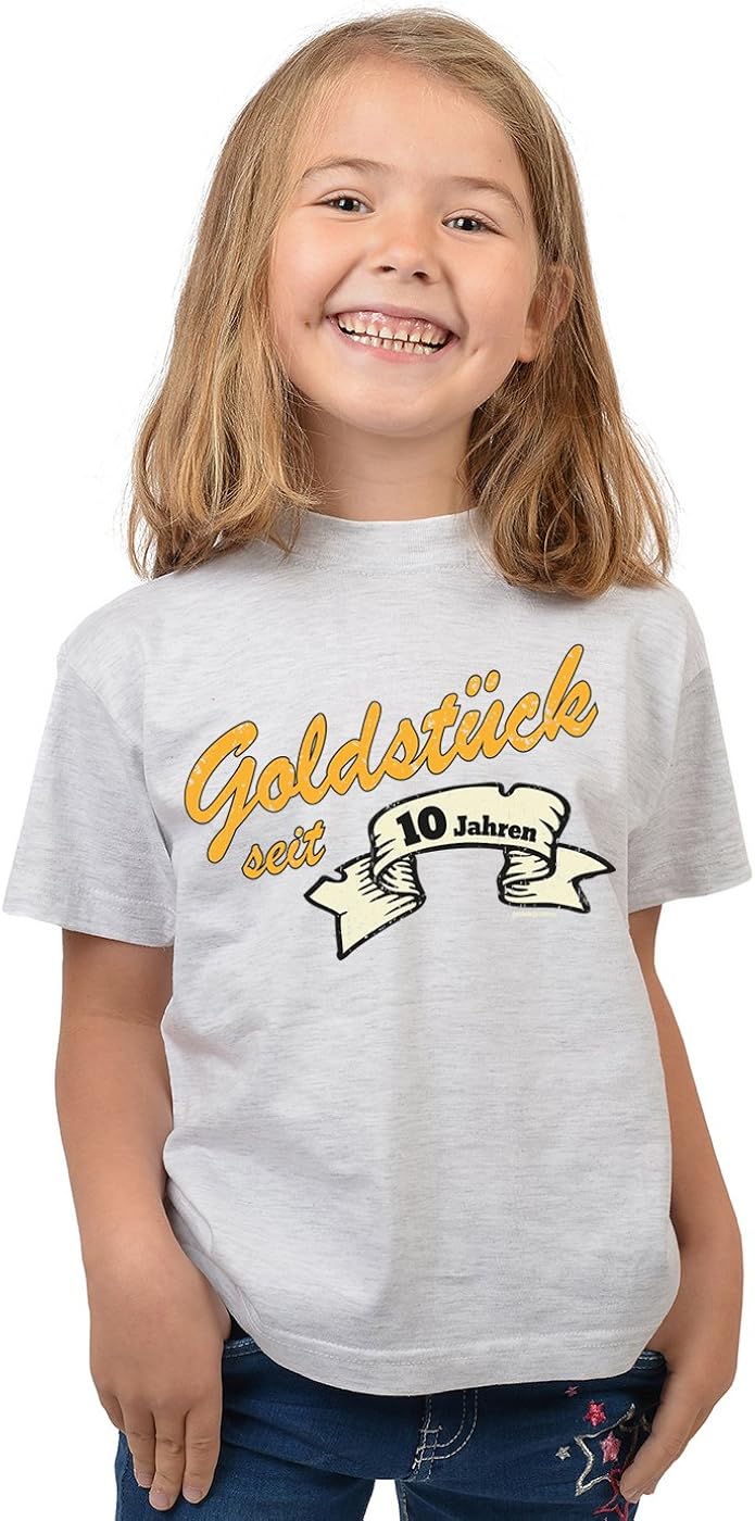 10.Geburtstag Sprüche TShirt Kindergeburtstag Mädchen Goldstück seit