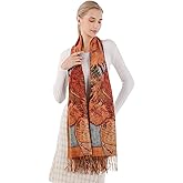 XINYUN Women's Fashion Scarf with Art Printed Tassel Soft Cashmere Warm Large Blanket Wrap Shawl for gift