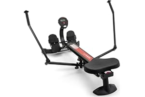 Lanos Hydraulic Rowing Machine | Adjustable Resistance | Rowing Machines for Home Use | LCD Monitor | Compact for Home Workout | Tone Muscle Improve Heart Health