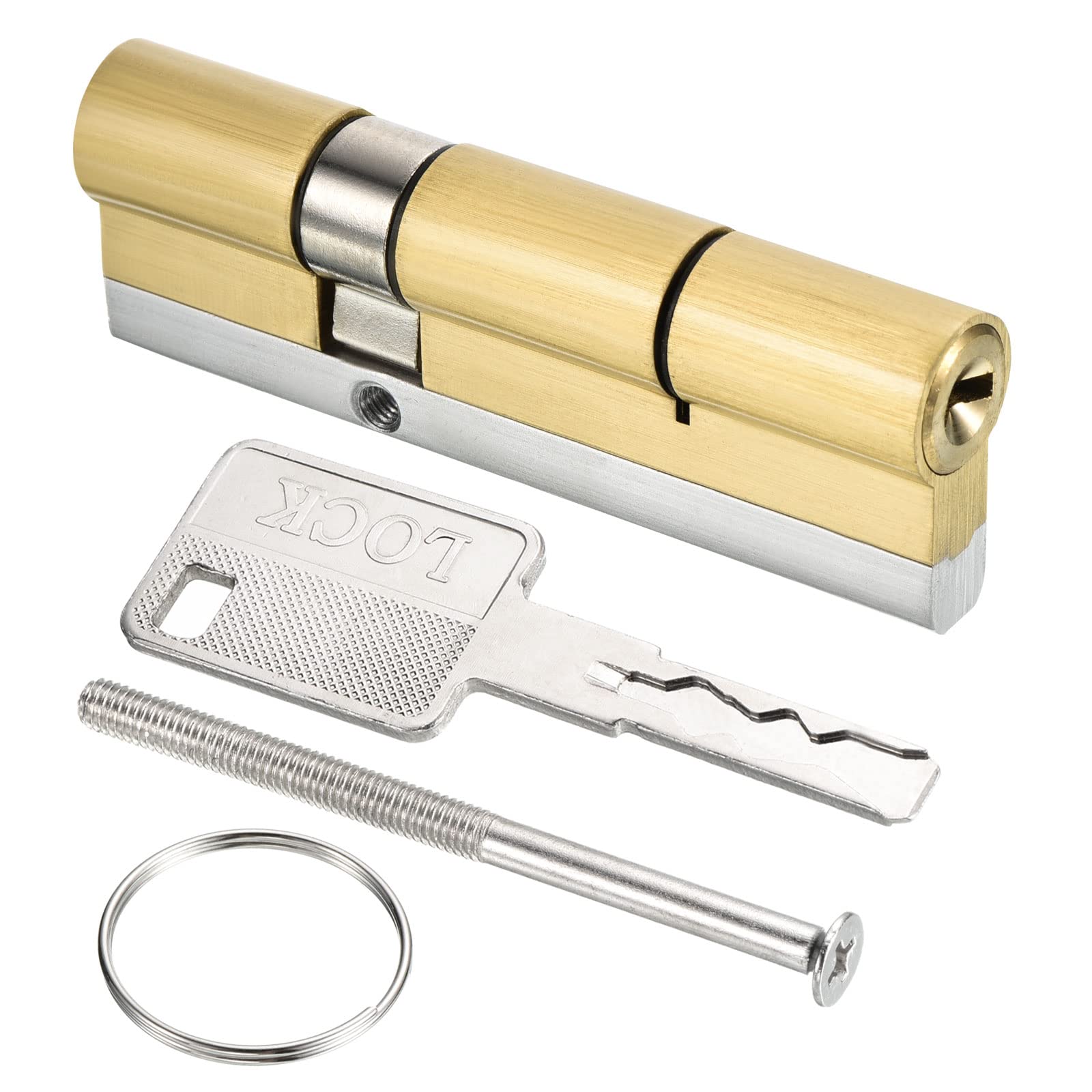 PATIKIL 32.5/62.5 (95mm Overall) European Double Lock Cylinder, Door Cylinder Lock with 8 Keys for Wooden Doors, Aluminum Doors