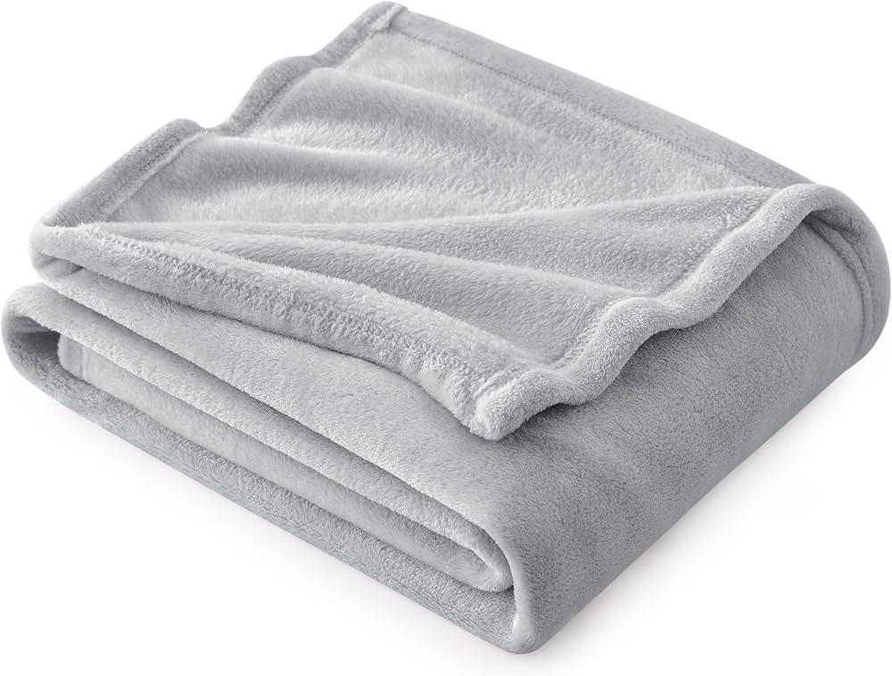 Bedsure Fleece Throw Blanket 150x200 cm Soft Warm Grey