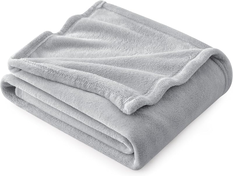 Bedsure Fleece Throw Blanket 150x200 cm Soft Warm Grey